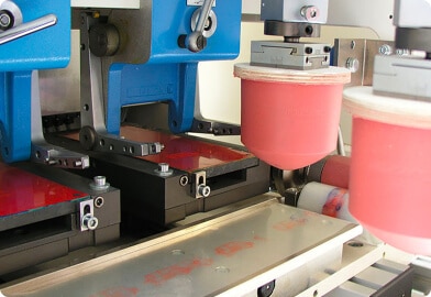 pad printing machine with red ink